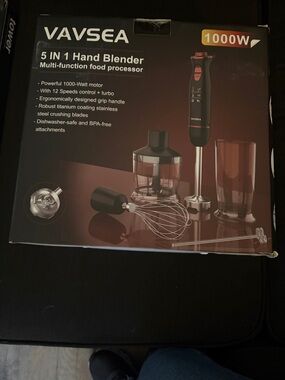 VAVSEA 5 in 1 hand blender 12-speed multi-function food processor NEW